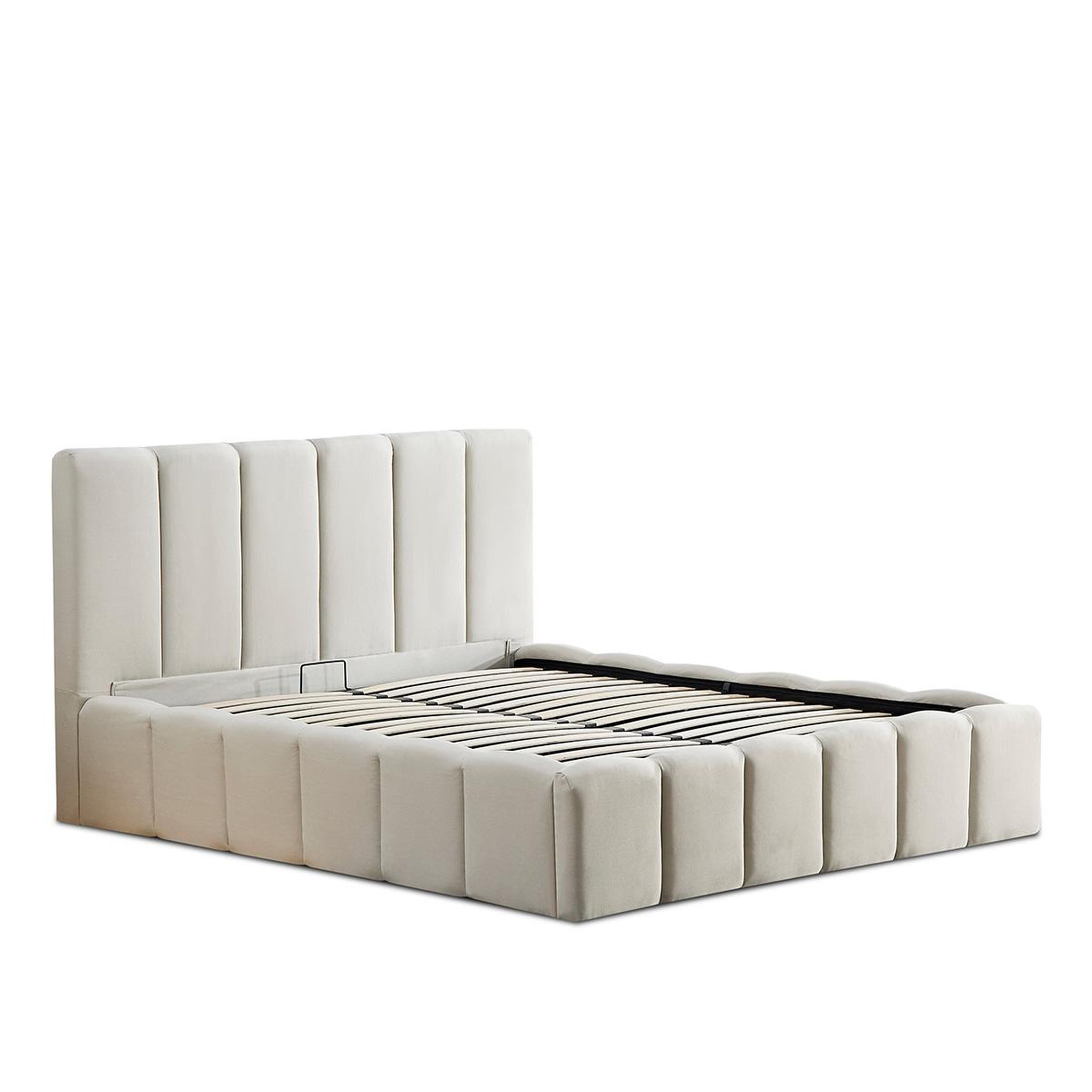 Voir la diapositive 6 : BELLECOUR Bellecour literie | lit coffre beige madeleine 2 places