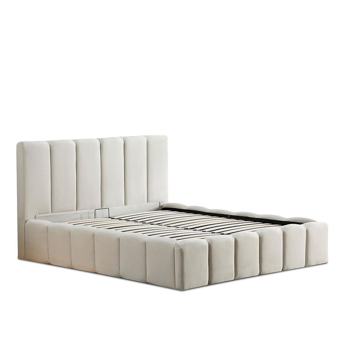 BELLECOUR BELLECOUR LITERIE | Lit coffre beige MADELEINE 2 places