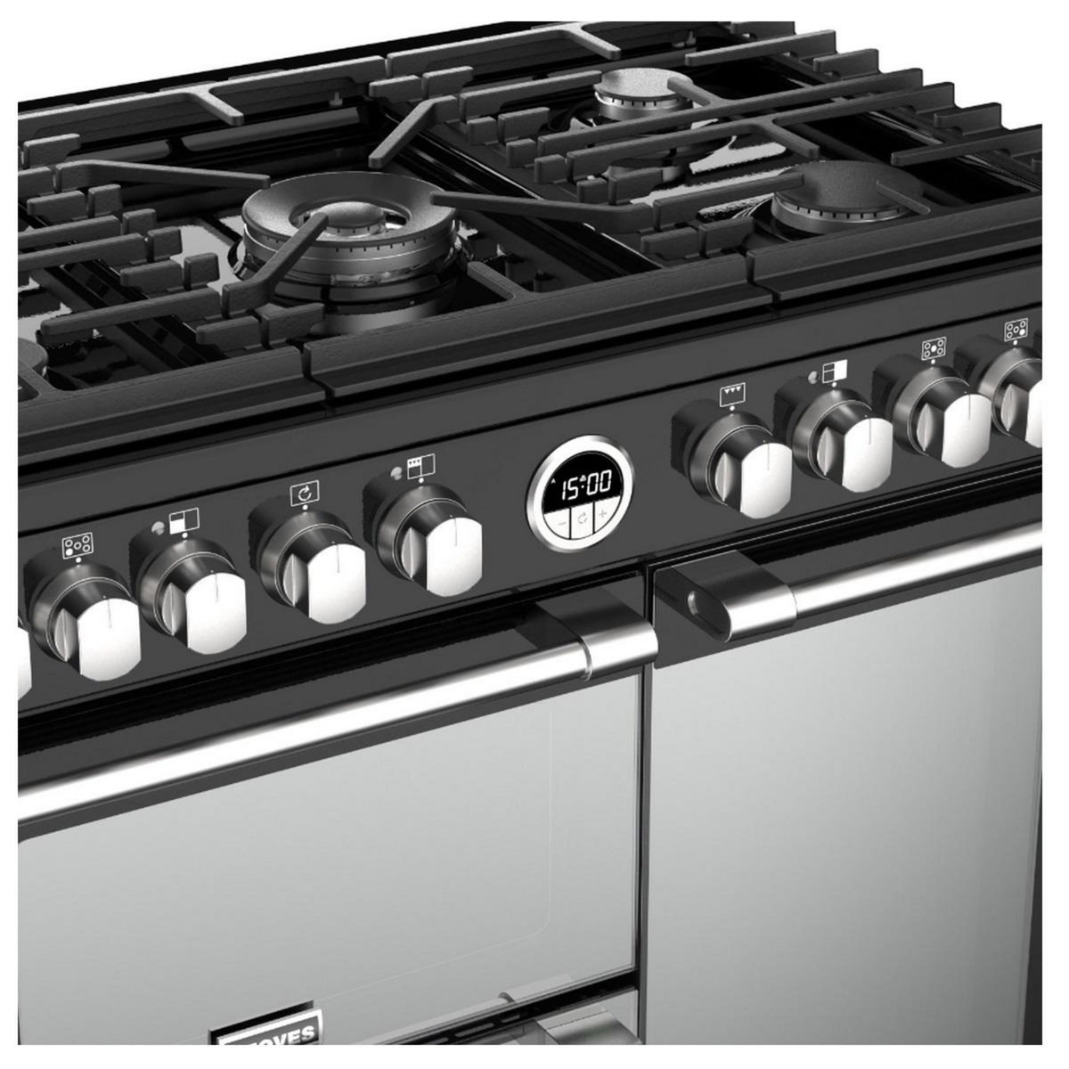 STOVES Piano de cuisson gaz 175l 5 feux noir - STERS90DFBL