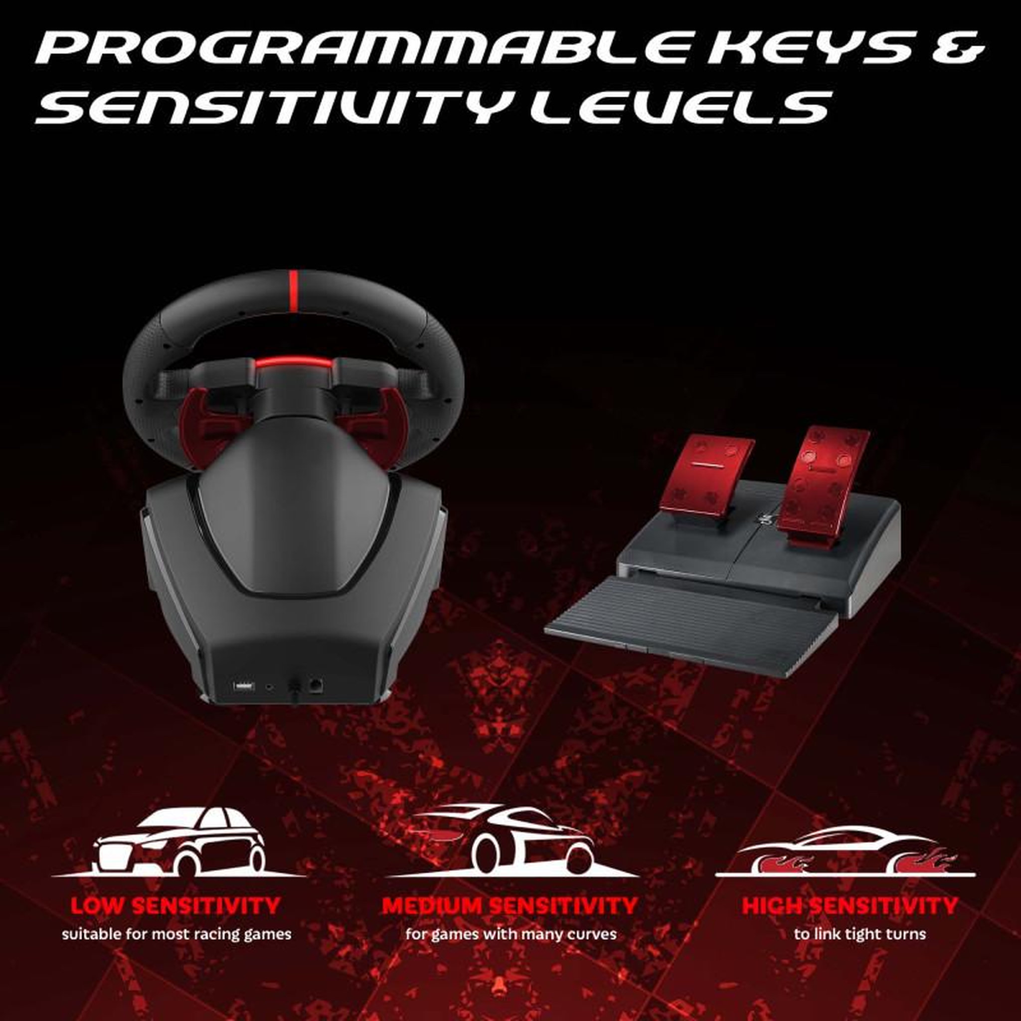 Voir la diapositive 4 : Subsonic Subsonic volant superdrive 270 gt - volant de course led double sticks, rotation 270 , avec pédales et palettes au volant. Pour switch 2 / switch, ps4, pc et xbox - noir