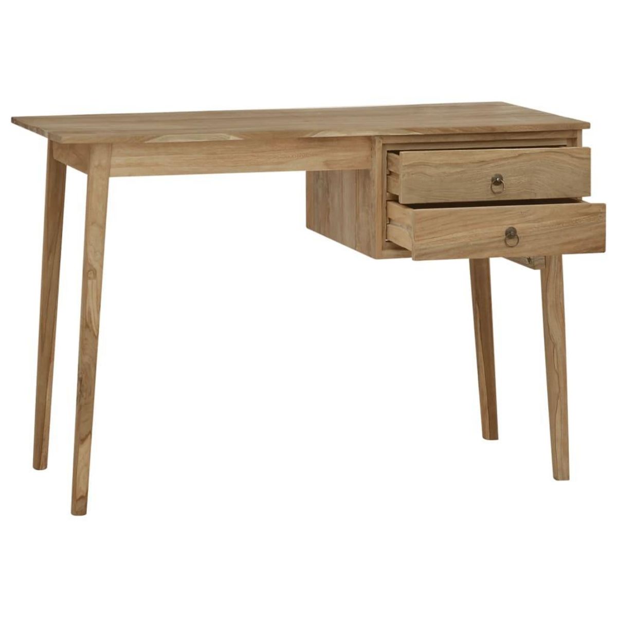 VIDAXL Bureau avec 2 tiroirs 110x52x75 cm Bois de teck solide