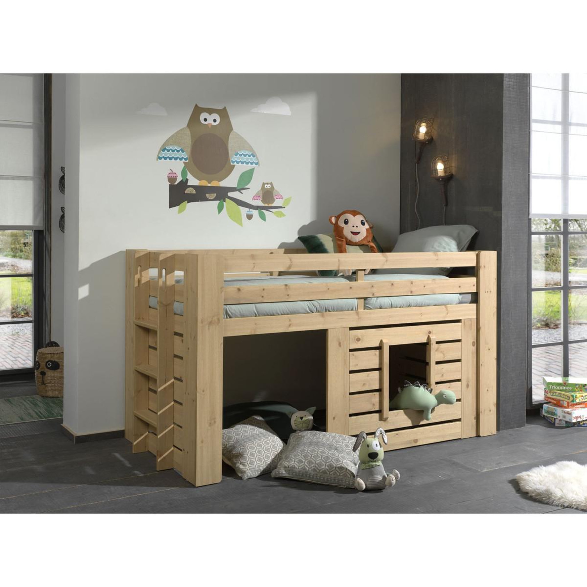 Voir la diapositive 3 : Paris Prix Lit combiné compact enfant  oliver  90x200cm chêne