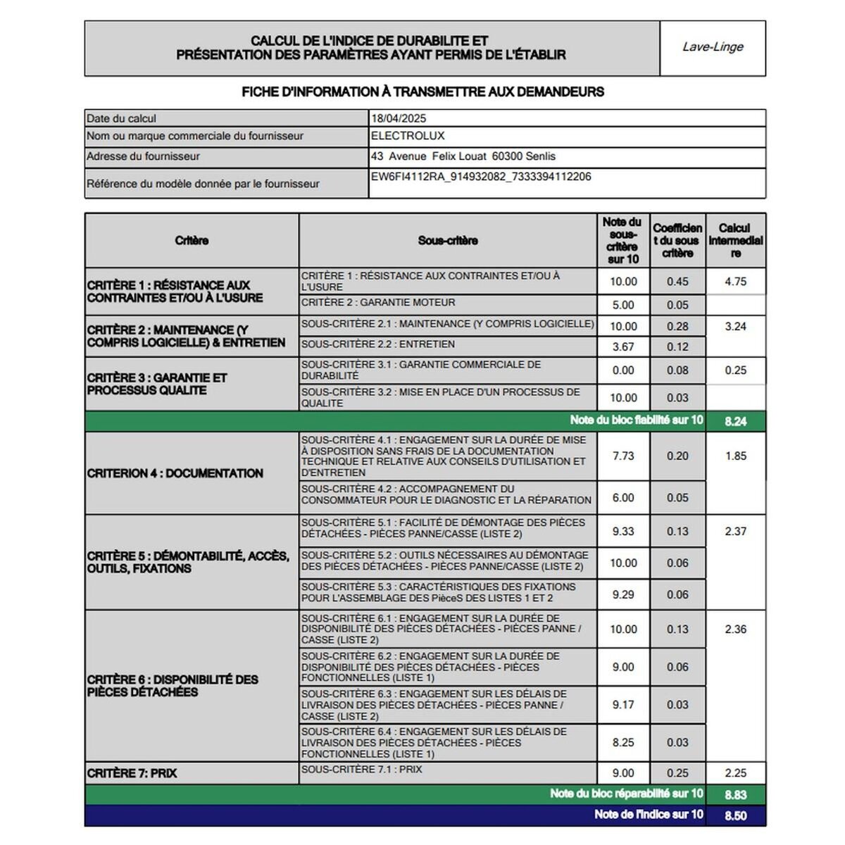 ELECTROLUX Lave-linge frontal 10kg 1400 tours/min - EW6FI4112RA
