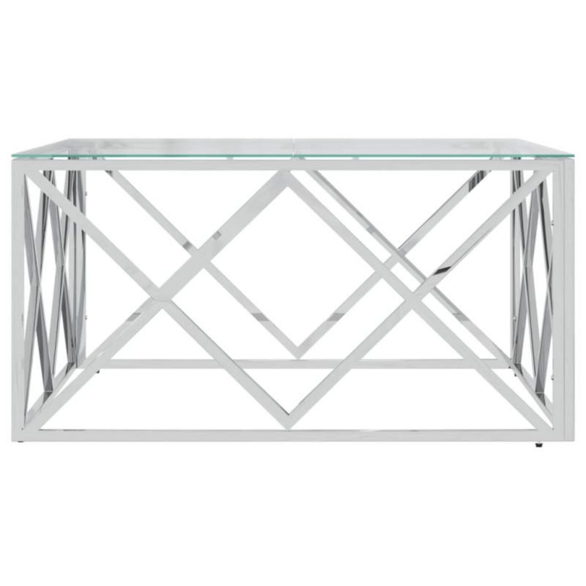 VIDAXL Table basse 80x80x40 cm acier inoxydable et verre