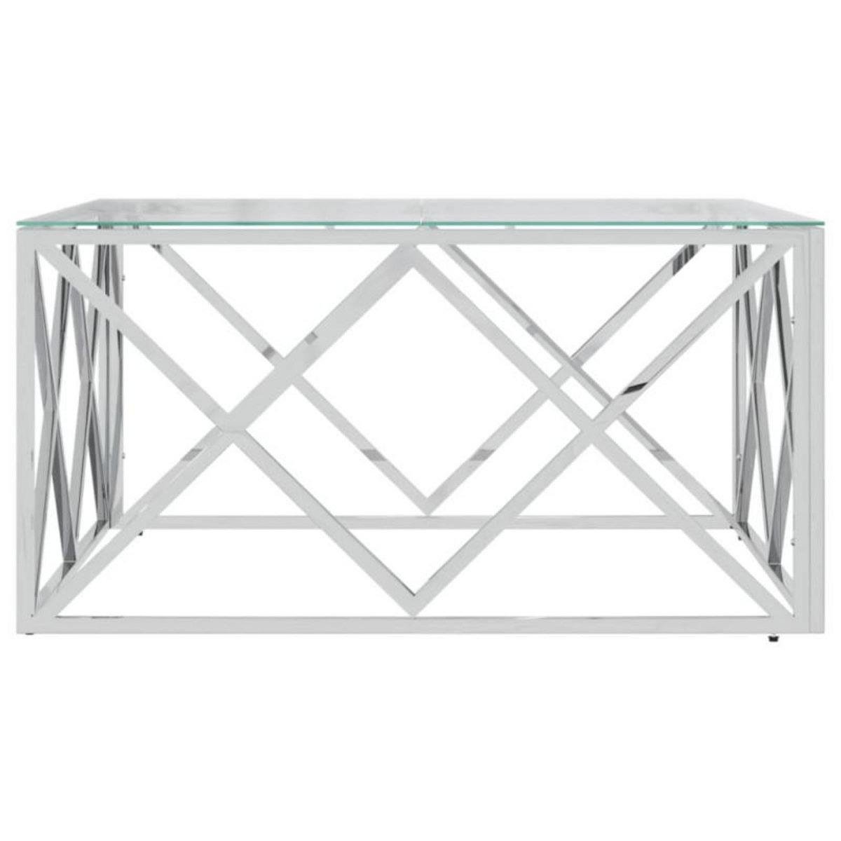 VIDAXL Table basse 80x80x40 cm acier inoxydable et verre