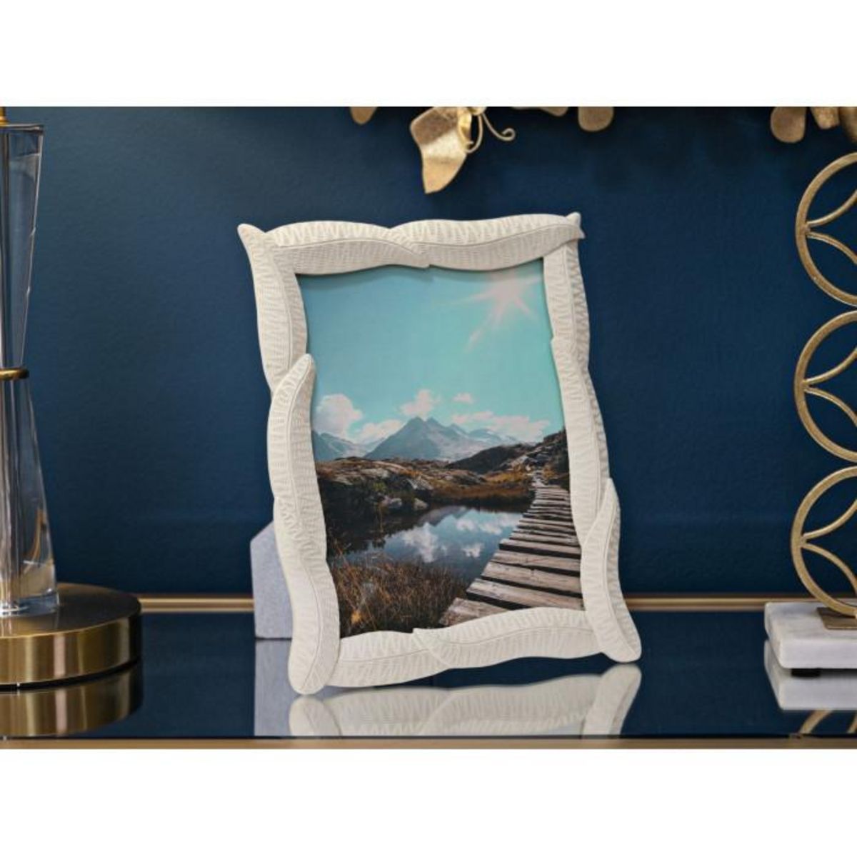 Paris Prix Cadre Photo Déco Feuilles  Snake  15x20cm Crème