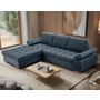 Voir la diapositive 1 : BEST MOBILIER Bianca - canapé d'angle gauche 4 places convertible avec coffre en tissu texturé
