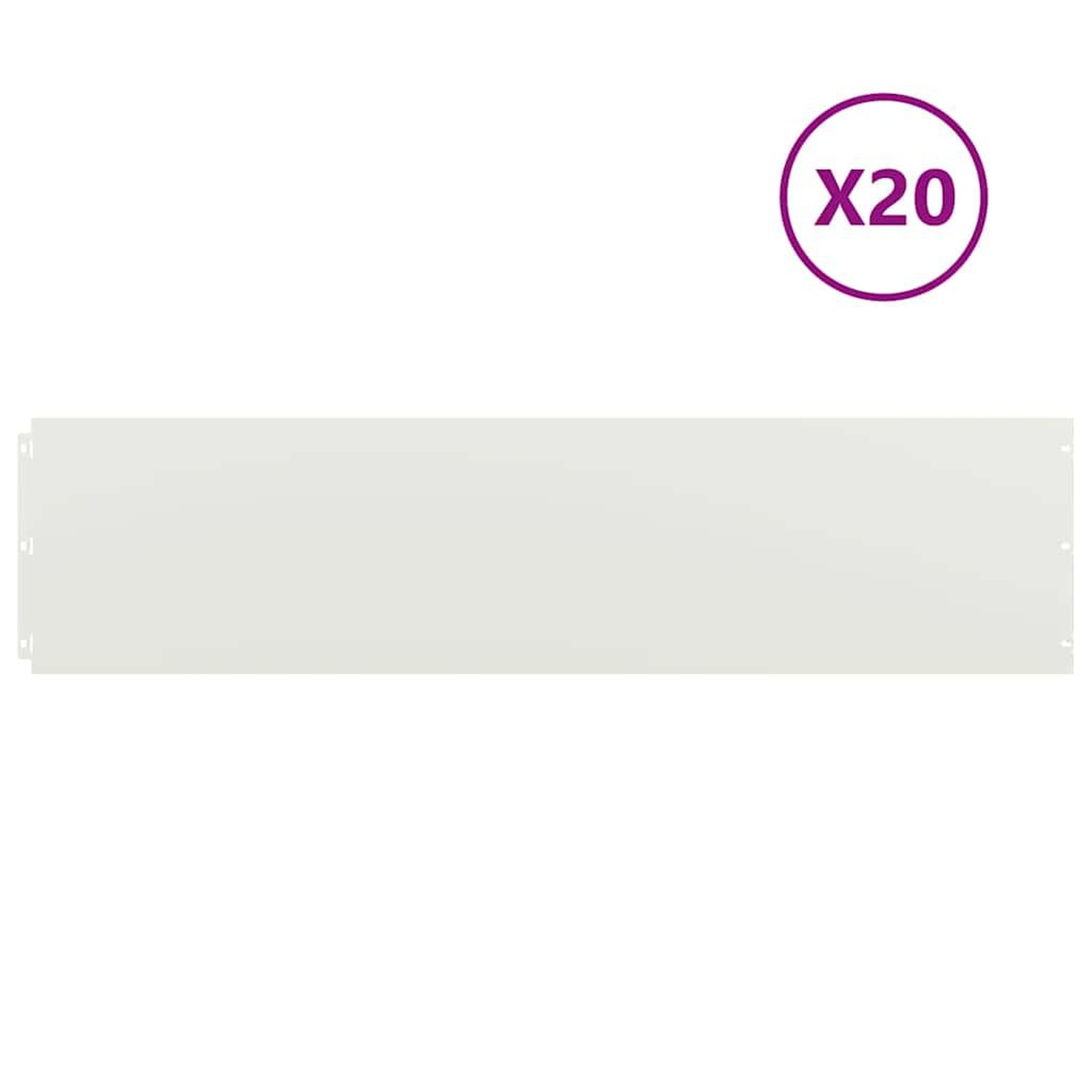 Voir la diapositive 2 : VIDAXL Bordures de pelouse 20 pcs blanc 25x103 cm acier lamine a froid