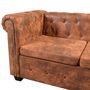 Voir la diapositive 5 : VIDAXL Canape d'angle Chesterfield 6 Places Cuir artificiel Marron