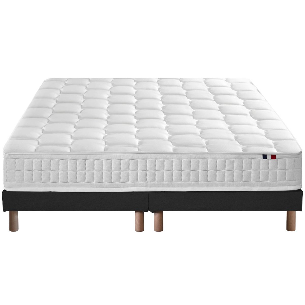 IDLITERIE Ensemble literie : matelas à ressorts ODYSSEE et mémoire de forme avec sommier - Qualité française