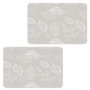Voir la diapositive 1 : HABITABLE Lot de 2 sets de table motifs feuillage ROMIE - 28 x 43 cm - Beige et blanc