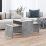 Voir la diapositive 1 : VIDAXL Ensemble de table basse Gris beton 100x48x40 cm Bois ingenierie