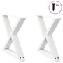 Voir la diapositive 1 : VIDAXL Pieds de table basse 2 pcs blanc 50x(42-43,3) cm acier