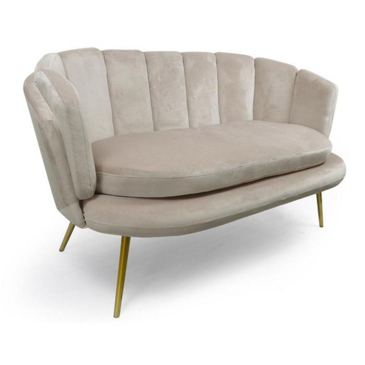 Paris Prix Canapé 2 Places en Velours  Dabren  138cm Taupe