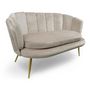 Voir la diapositive 1 : Paris Prix Canapé 2 Places en Velours  Dabren  138cm Taupe