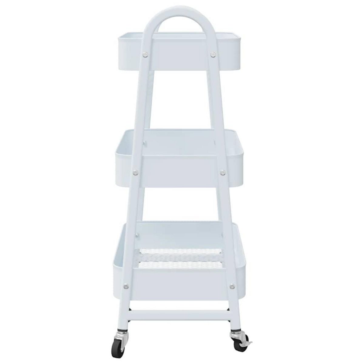 VIDAXL Chariot de rangement a 3 niveaux blanc 42x41,5x77 cm acier