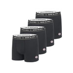 SERGE BLANCO Lot de 4 Boxers coton homme uni. Coloris disponibles : Noir