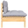 Voir la diapositive 5 : VIDAXL Salon de jardin 3 pcs avec coussins gris Bois de pin massif