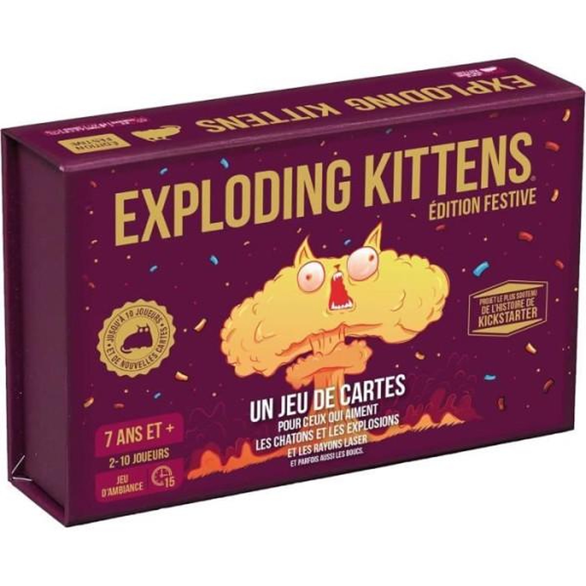 Asmodee Jeu d'ambiance - asmodee - exploding kittens : édition festive - pour adultes - durée 15 min