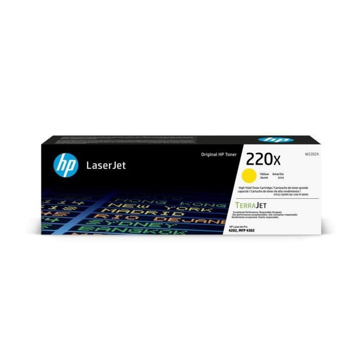 HP Cartouche de Toner HP 220X Jaune grande capacité Authentique (W2202X) pour HP LaserJet Pro 4202 / 4302
