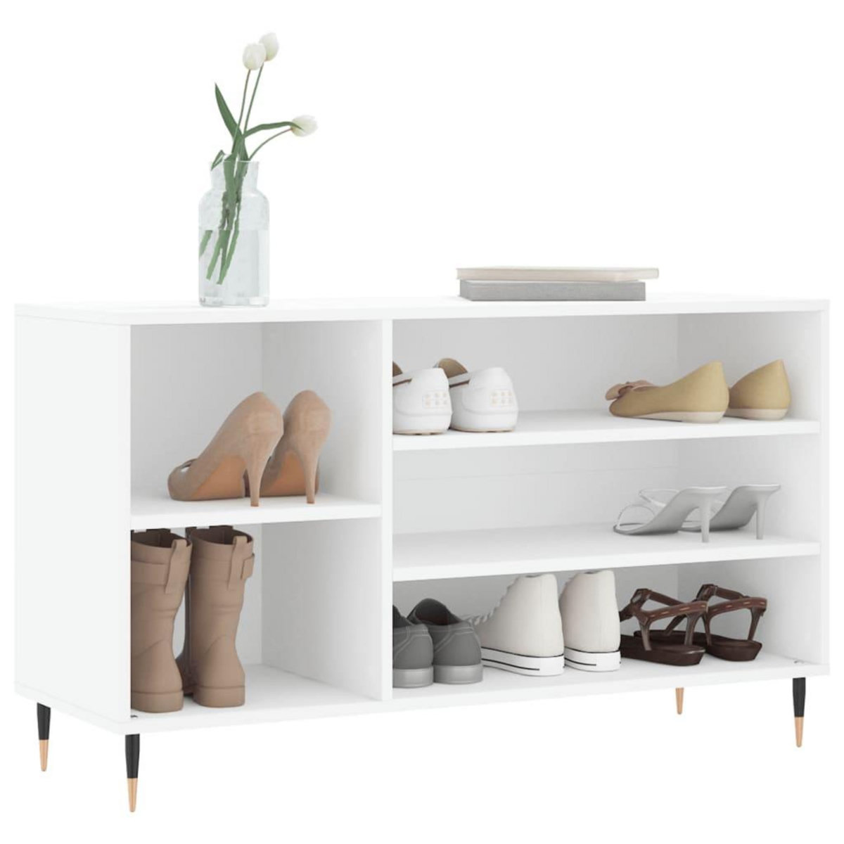 VIDAXL Armoire a chaussures Blanc 102x36x60 cm Bois d'ingenierie