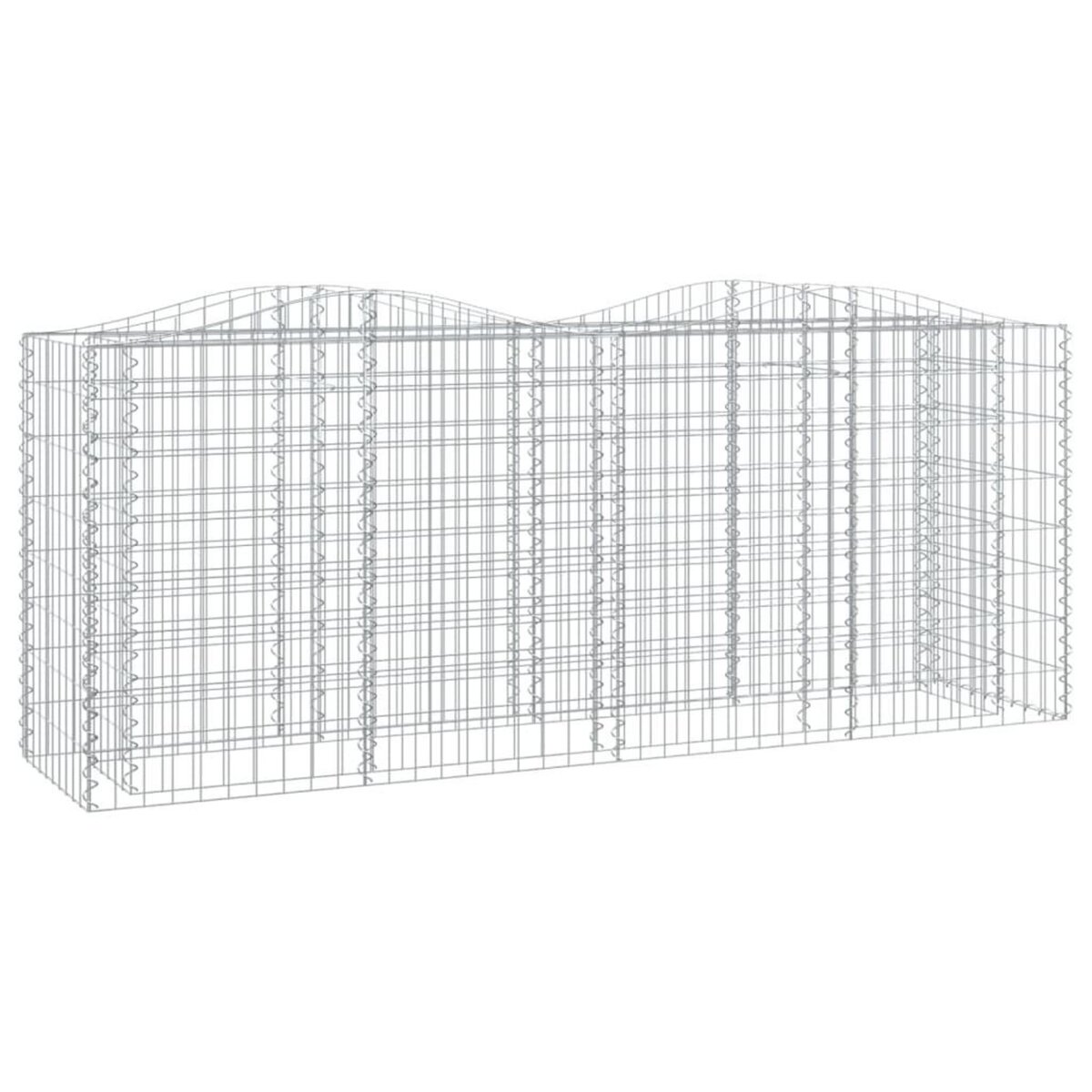 VIDAXL Lit sureleve a gabions arque 200x50x100 cm Fer galvanise