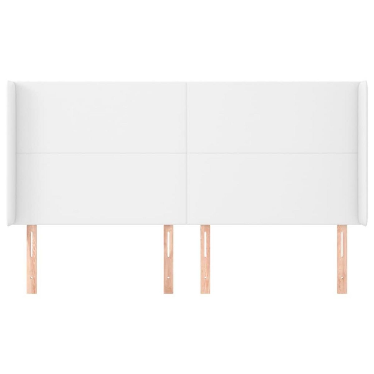 VIDAXL Tete de lit avec oreilles Blanc 203x23x118/128 cm Similicuir