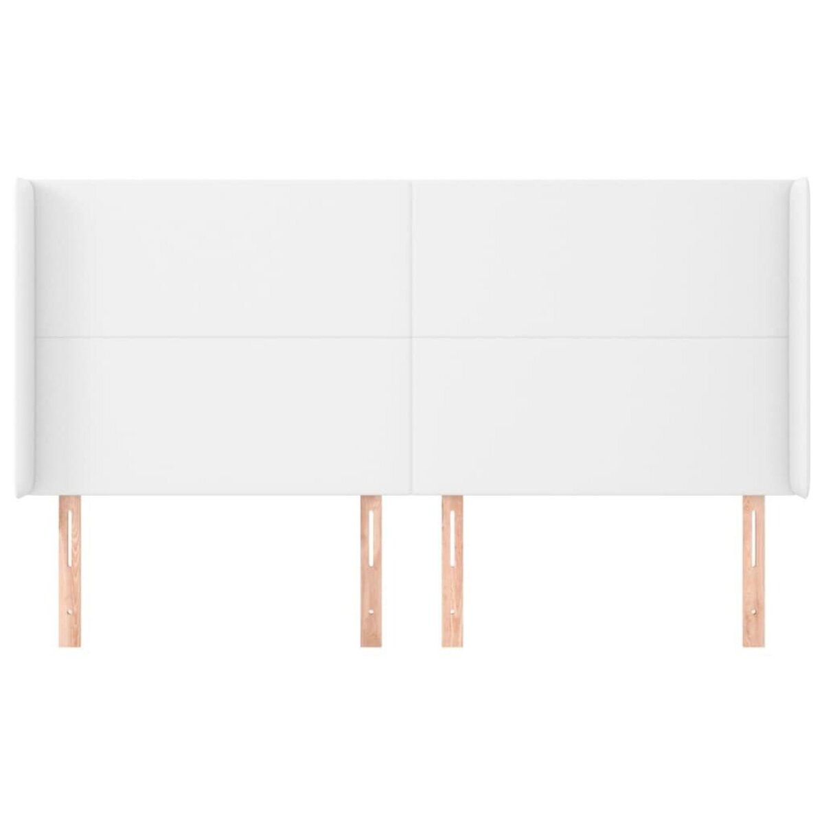 VIDAXL Tete de lit avec oreilles Blanc 203x23x118/128 cm Similicuir