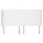 Voir la diapositive 3 : VIDAXL Tete de lit avec oreilles Blanc 203x23x118/128 cm Similicuir