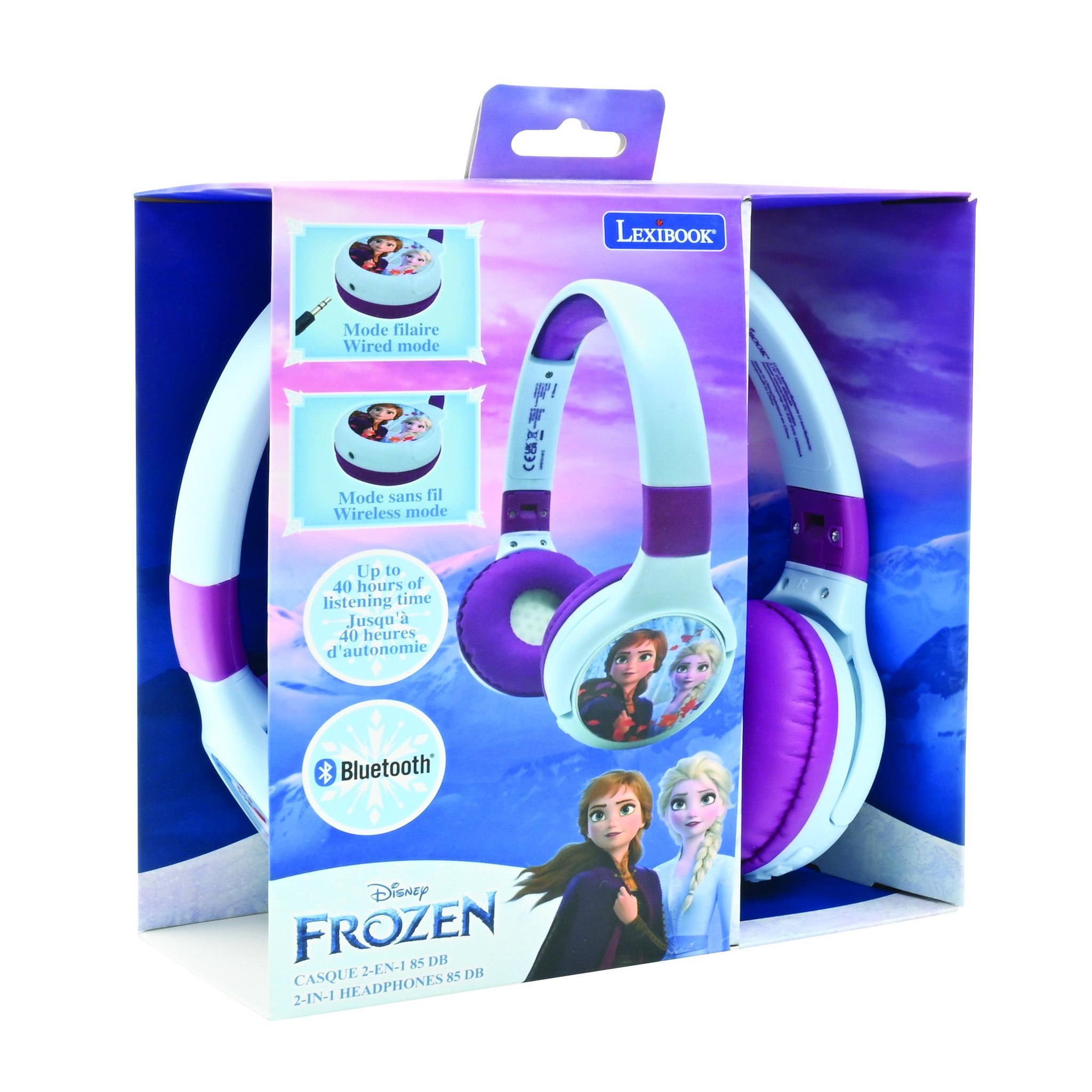 Voir la diapositive 6 : Lexibook Casque 2 en 1 La Reine des Neiges Bluetooth et Filaire avec limitation de son