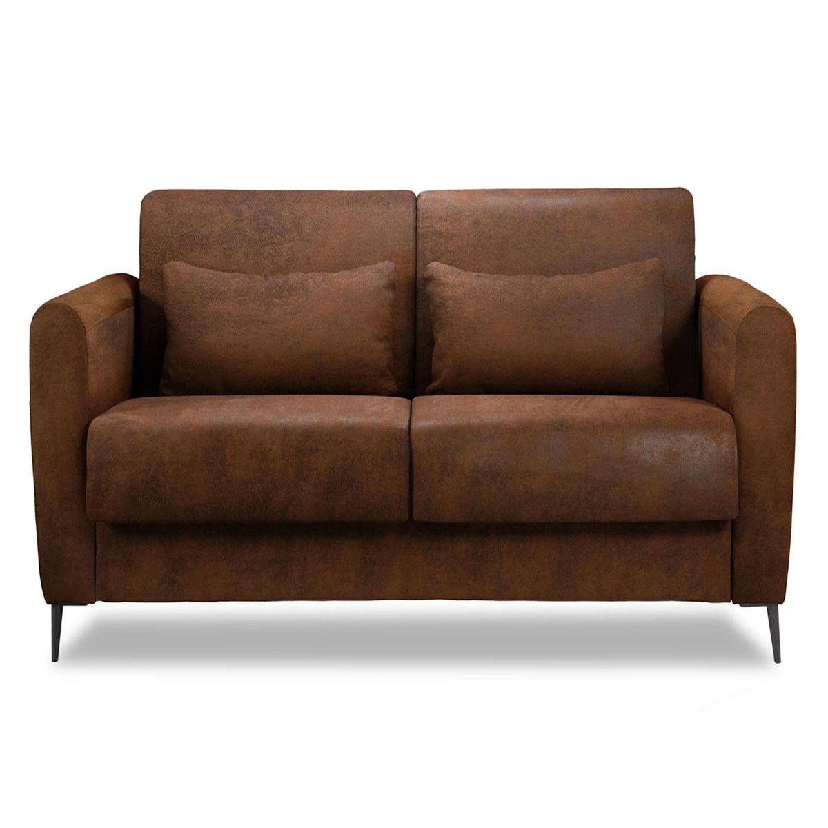 LISA DESIGN Allan - canapé 3 places convertible express couchage quotidien 140 cm matelas 12 cm en microfibre