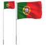 Voir la diapositive 2 : VIDAXL Drapeau du Portugal et mat 5,55 m Aluminium