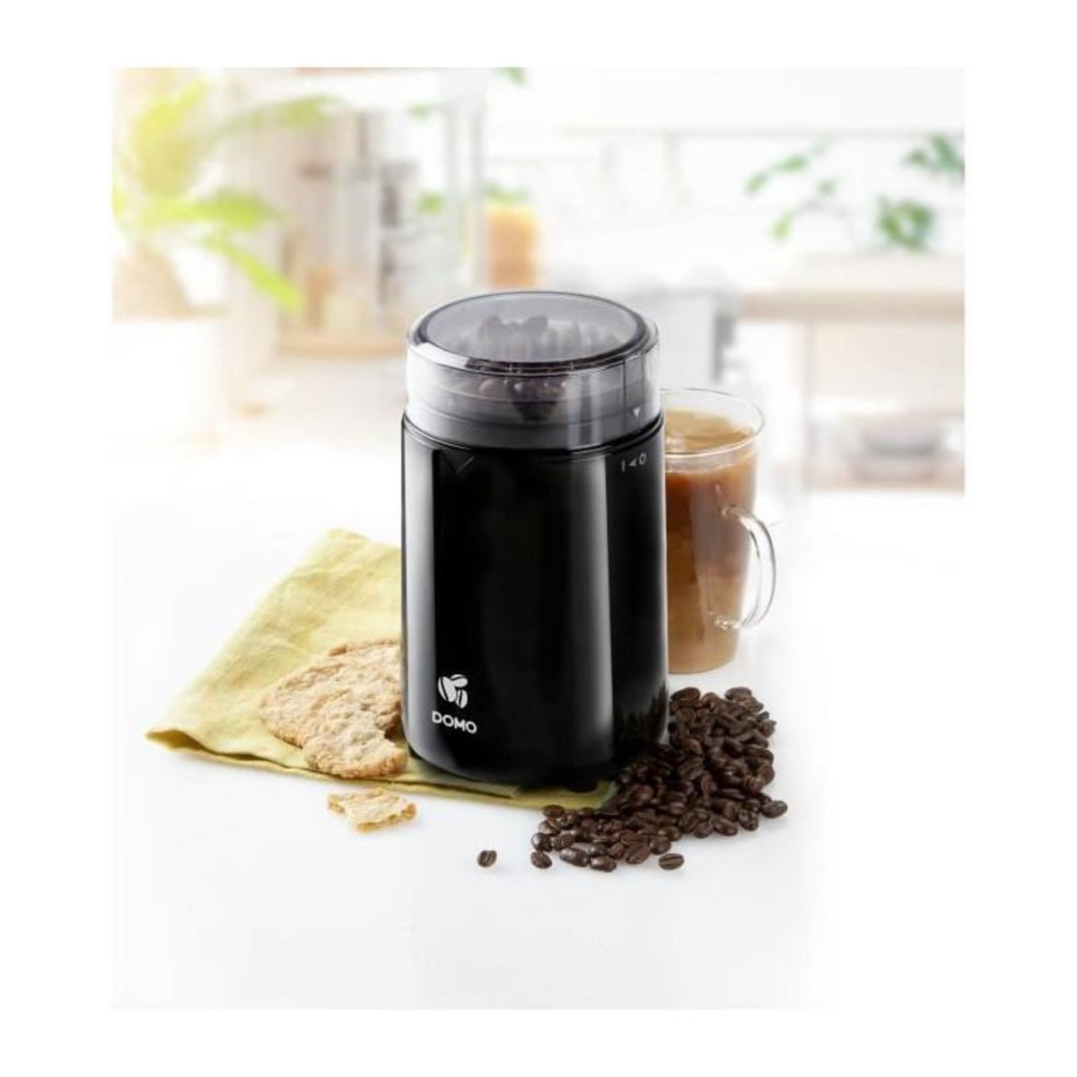 Domo Moulin a café électrique - DOMO - DO712K - 150 W - Capacité : 70 g - Mécanisme broyeur a meules