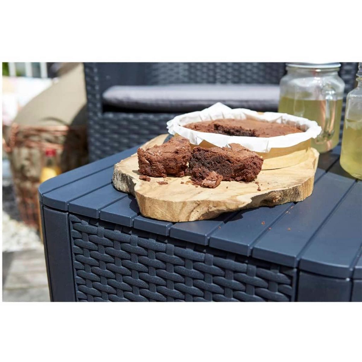 Keter Keter Table d'appoint de jardin Luzon Osier plat Graphite