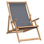 Voir la diapositive 2 : VIDAXL Chaise de plage pliable Bois de teck solide Gris