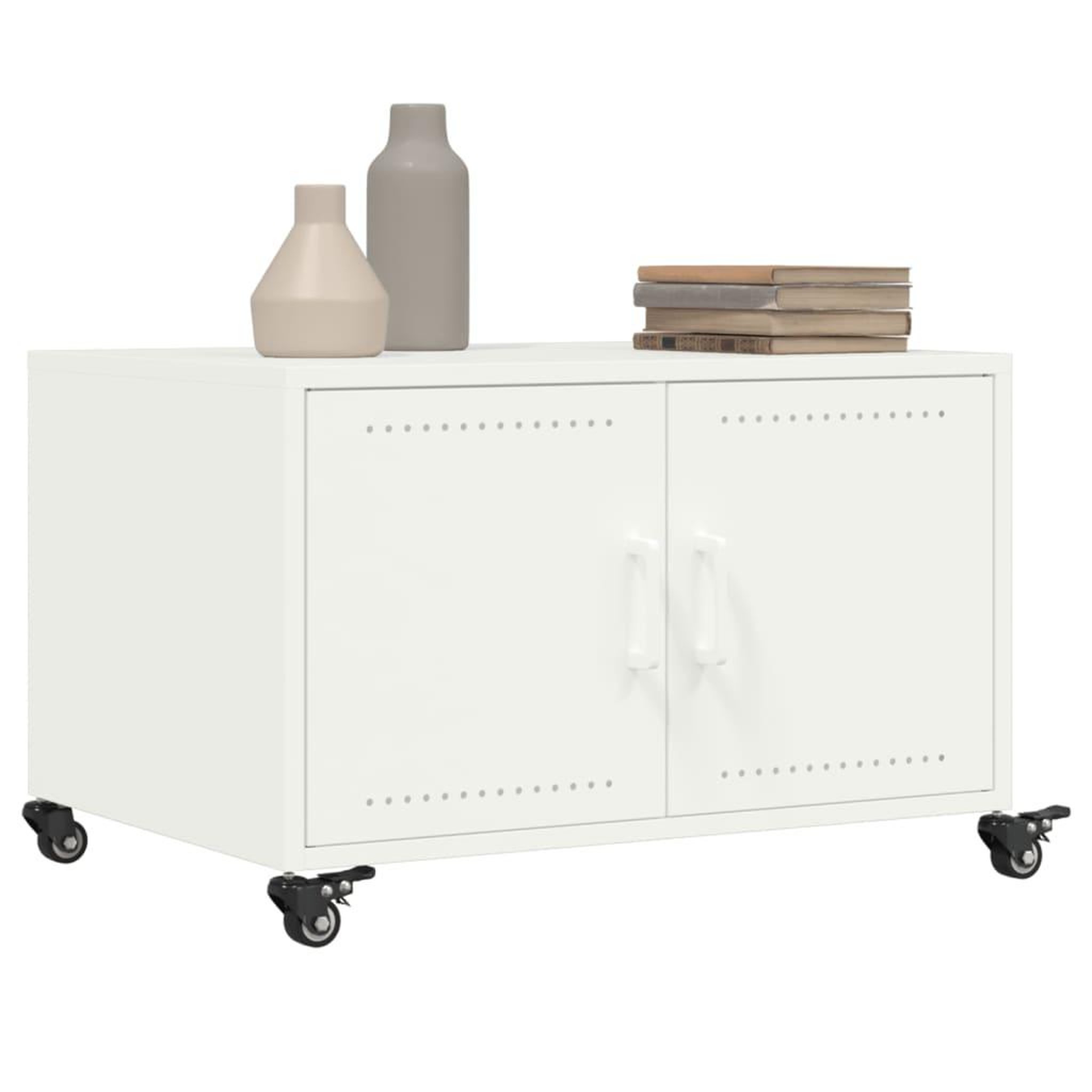 Voir la diapositive 5 : VIDAXL Table basse blanc 68x50x43,5 cm acier