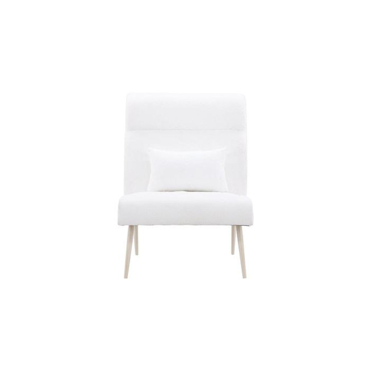 Paris Prix Fauteuil en Tissu Bouclette  Bloom  95cm Blanc
