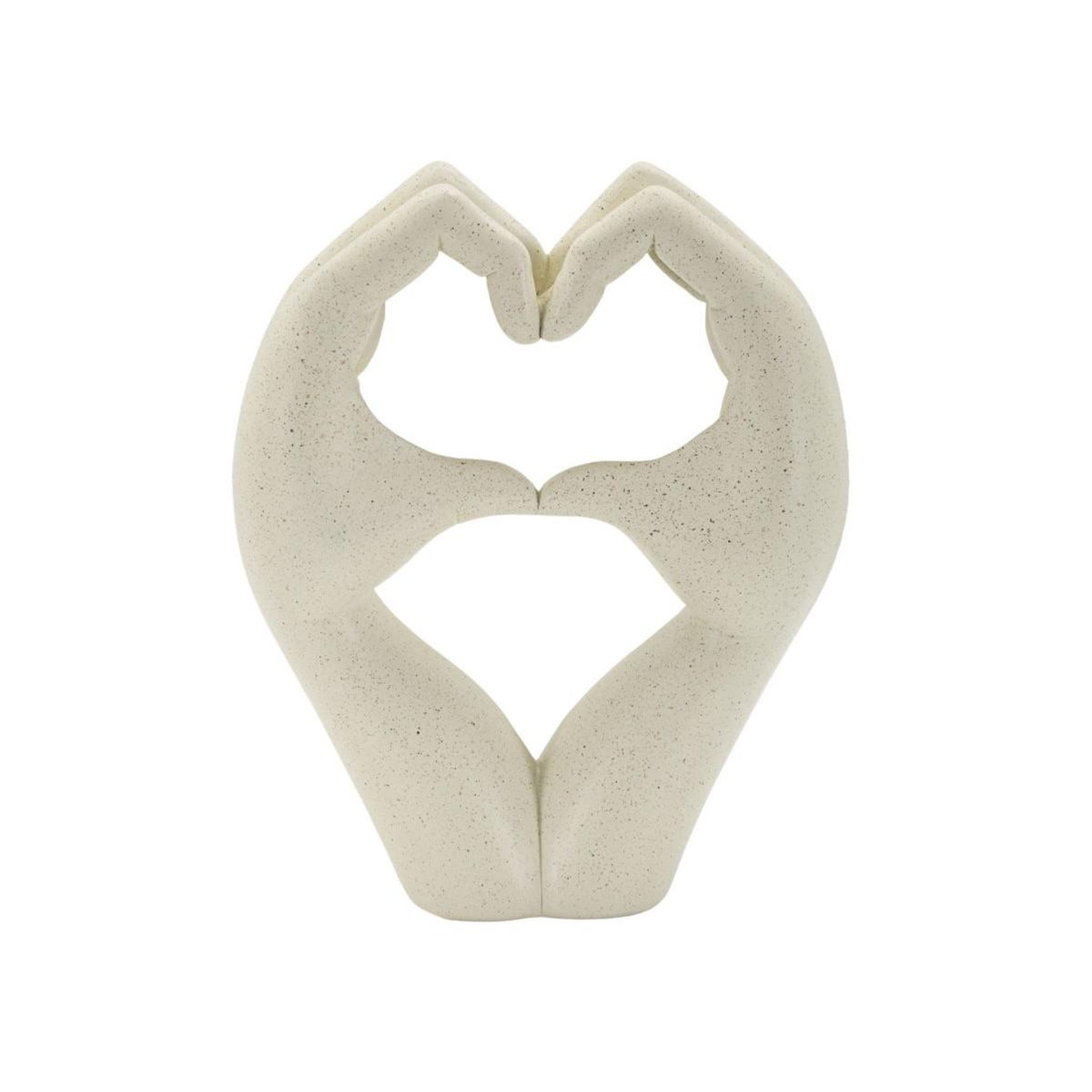 Voir la diapositive 2 : Paris Prix Déco mains cœur  stons  20cm crème