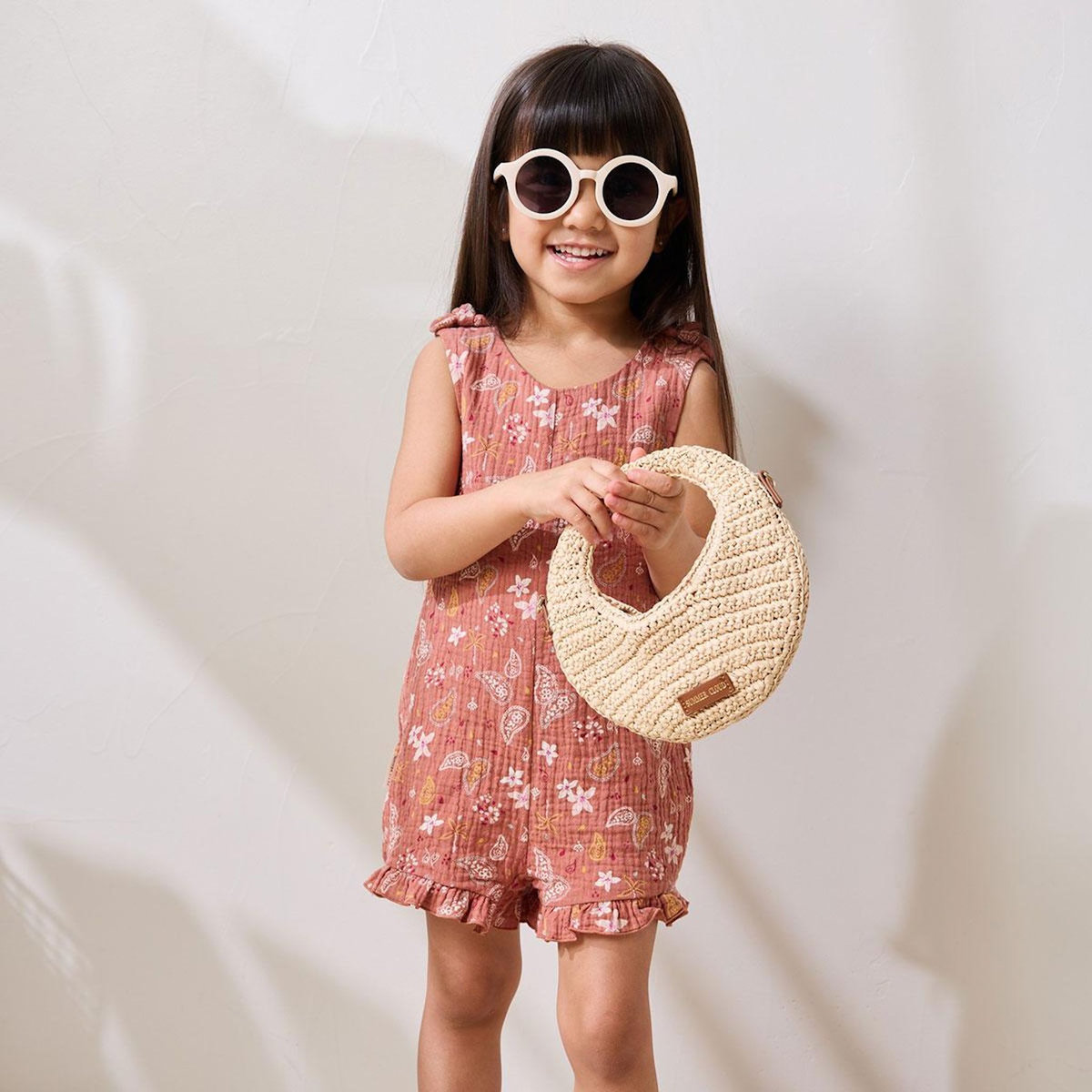 Petit Béguin Combishort bébé en gaze de coton Arizona