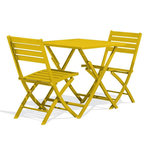 Paris Prix Ensemble Table de Jardin Pliante & 2 Chaises  Marius  70cm Moutarde
