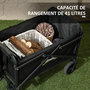 Voir la diapositive 4 : OUTSUNNY Chariot de jardin pliable 60 Kg max. poignée télescopique réglable métal oxford noir
