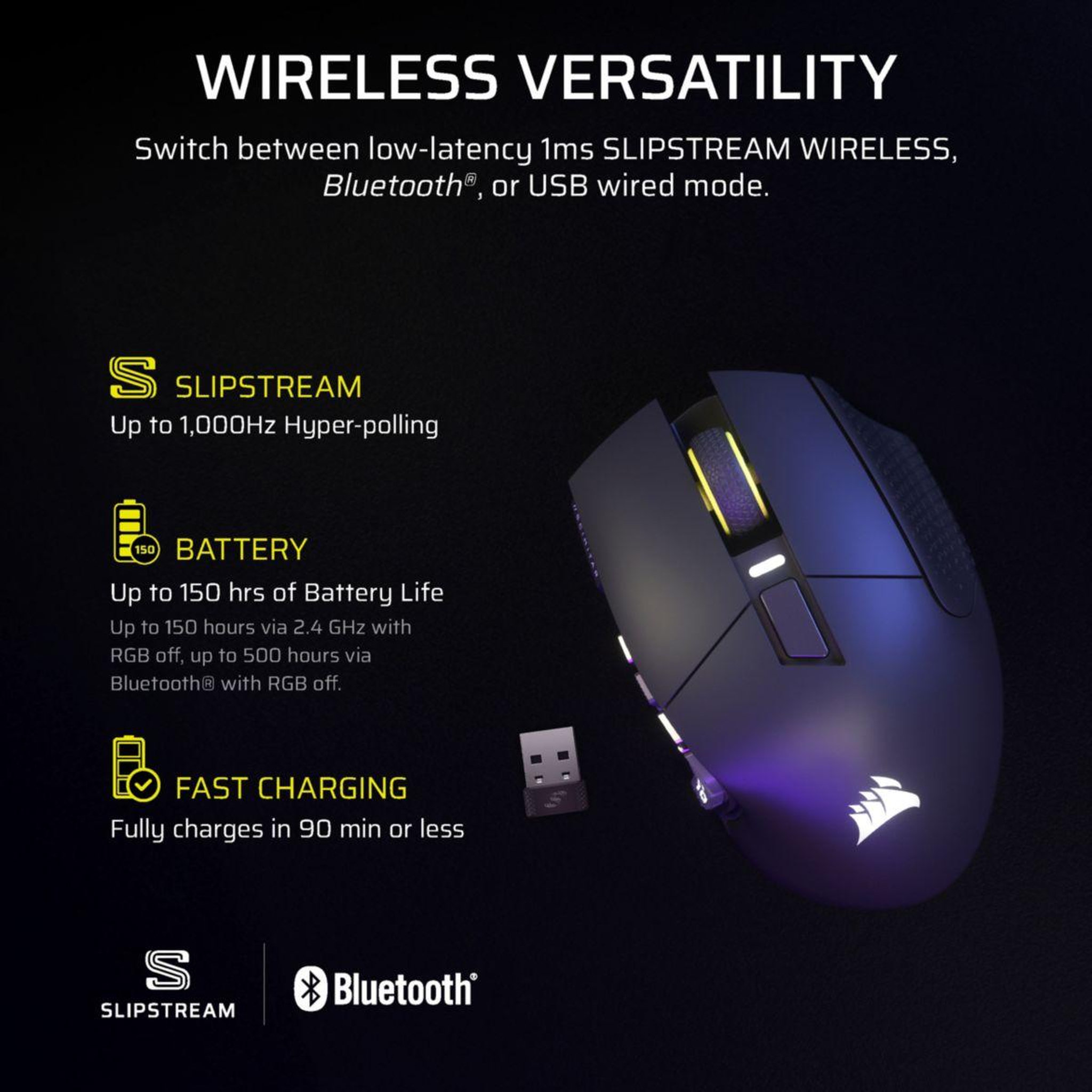 Voir la diapositive 3 : Corsair Souris gamer sans fil scimitar elite wl se gun metal