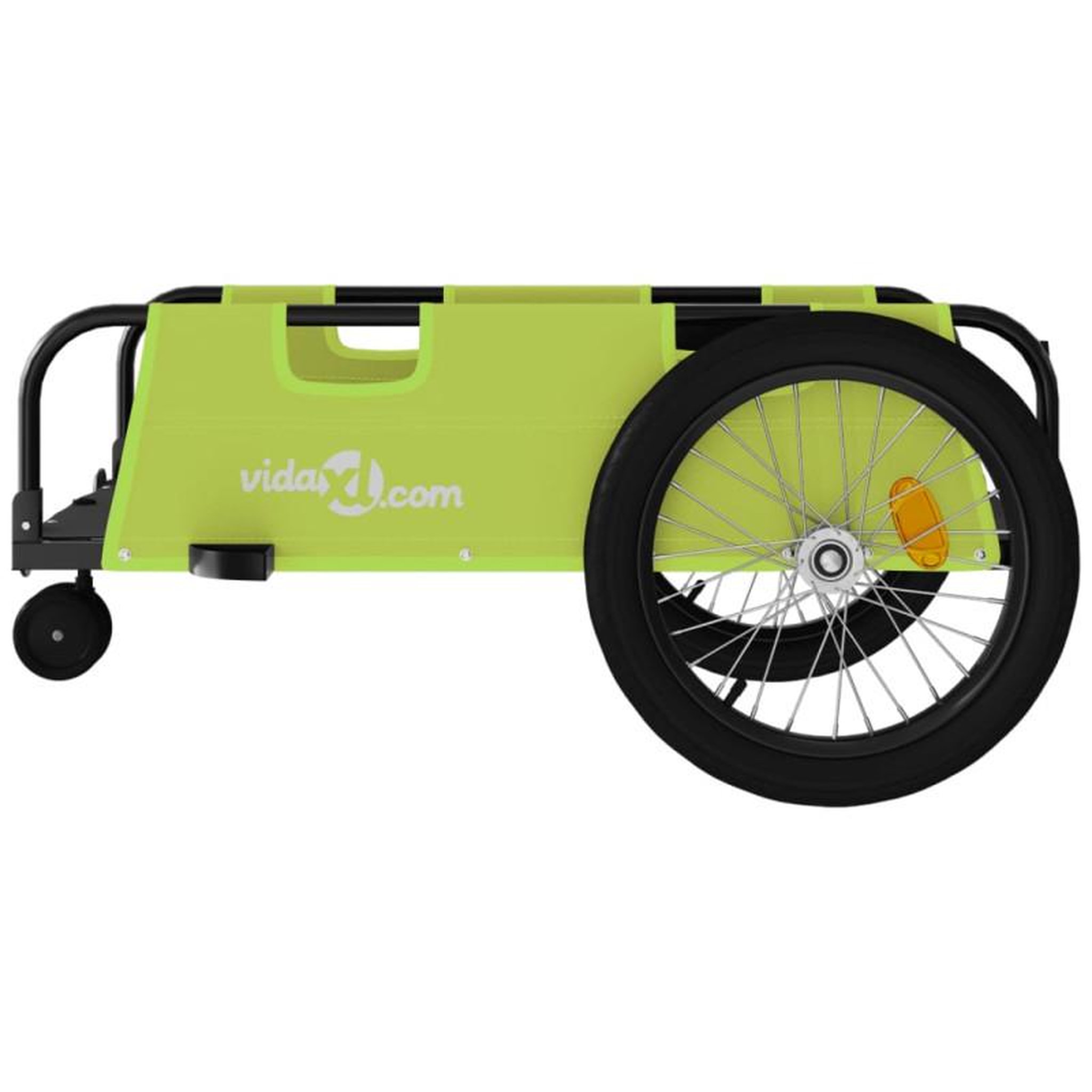 Voir la diapositive 6 : VIDAXL Remorque de vélo vert et noir tissu oxford et fer