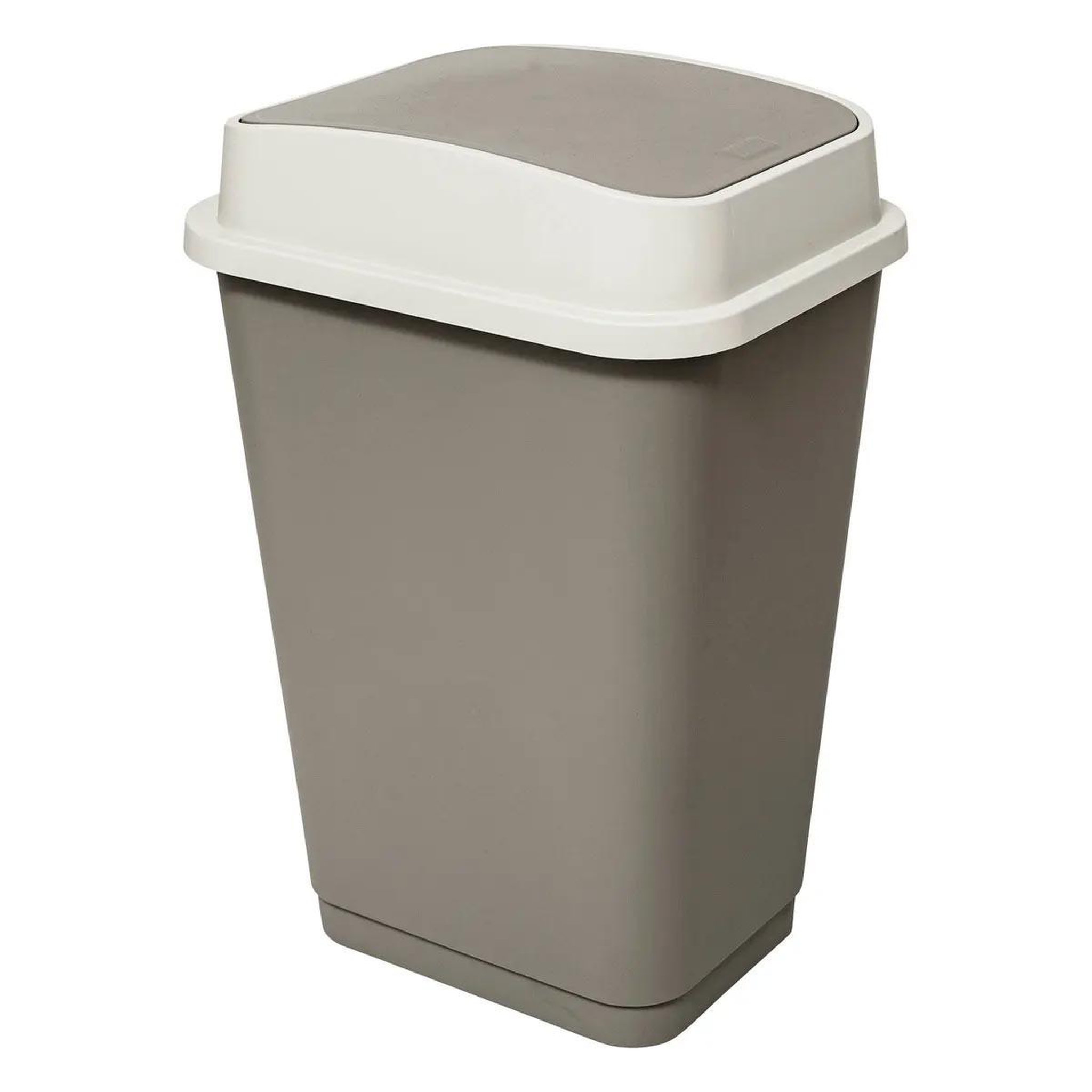 FIVE Poubelle double ouverture  couvercle  50l beige
