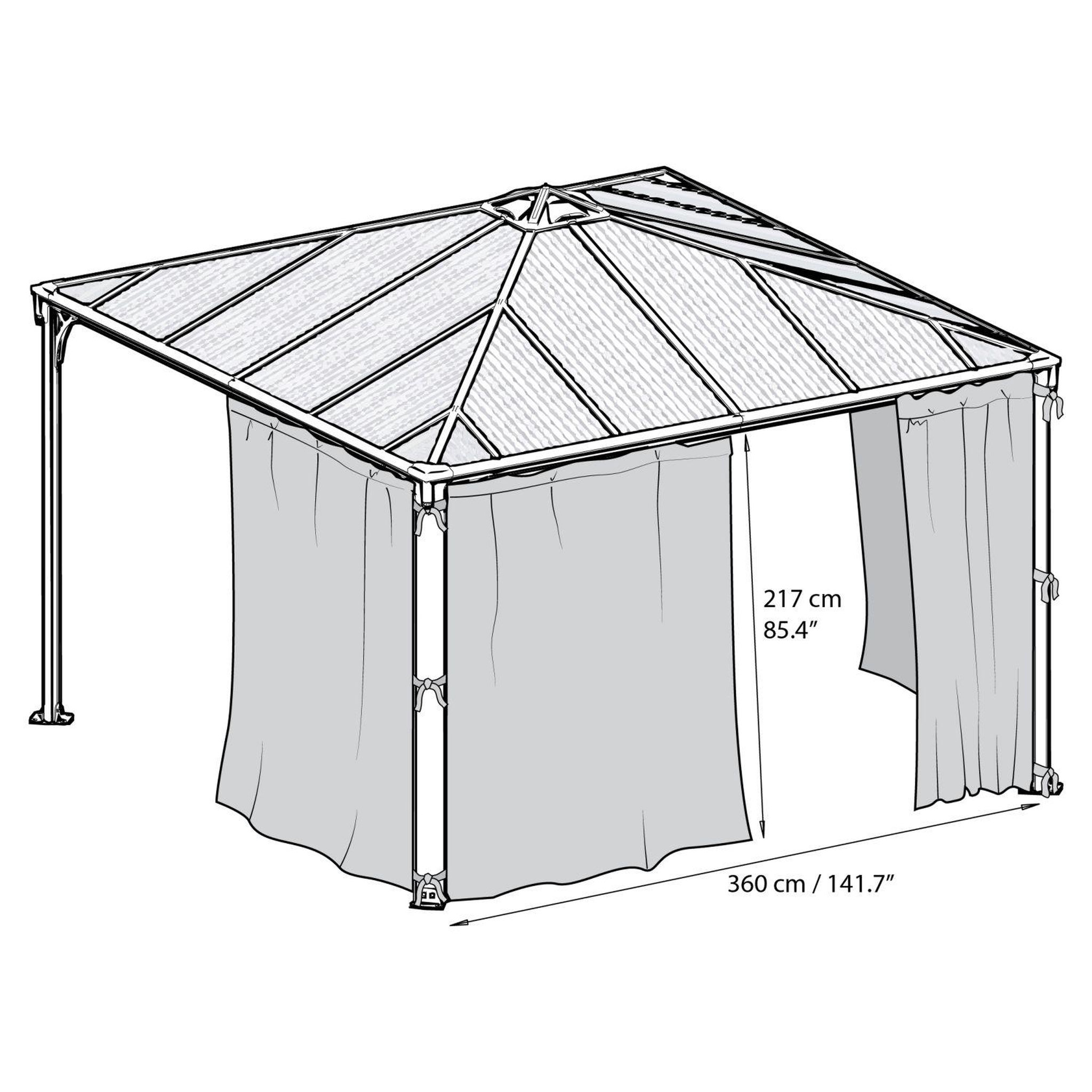 CHALET&JARDIN Lot de 4 Rideaux pour tonnelle de jardin gris