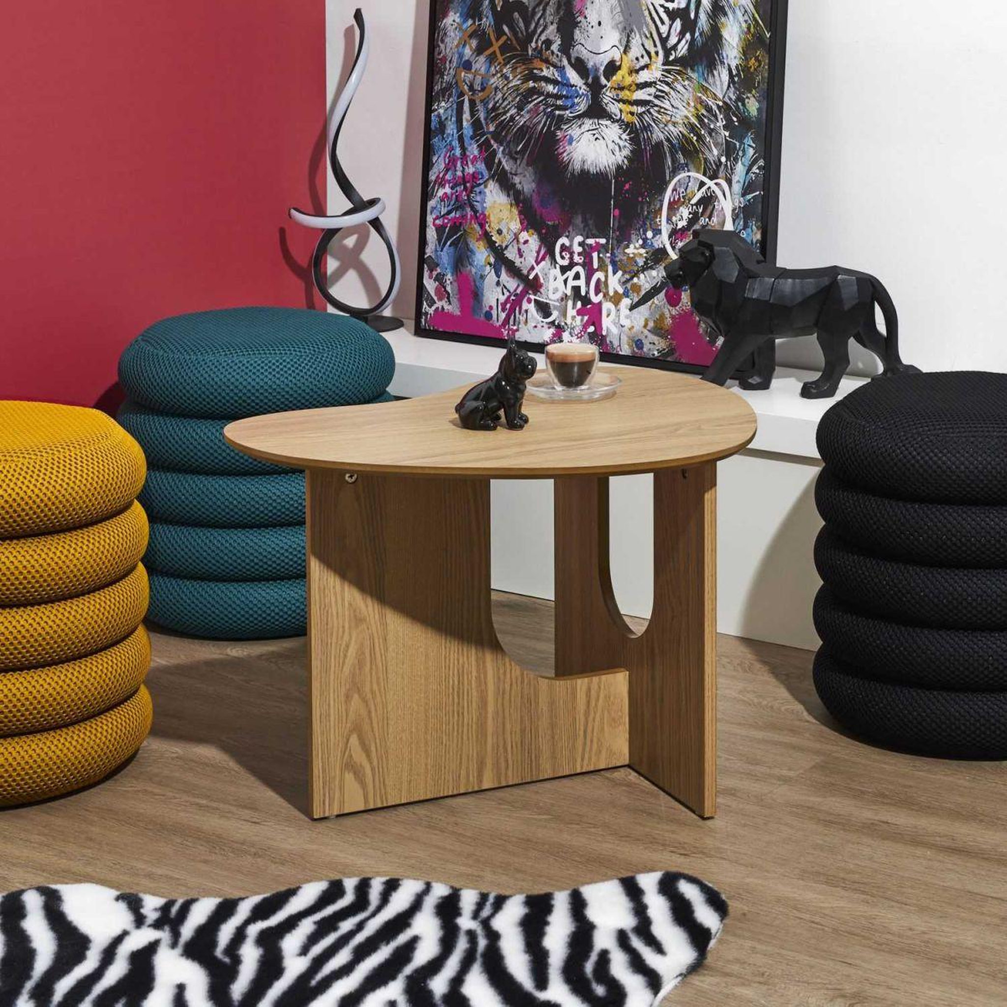 Voir la diapositive 5 : The Home Deco Factory Table d'appoint asymétrique  calypso  60cm marron