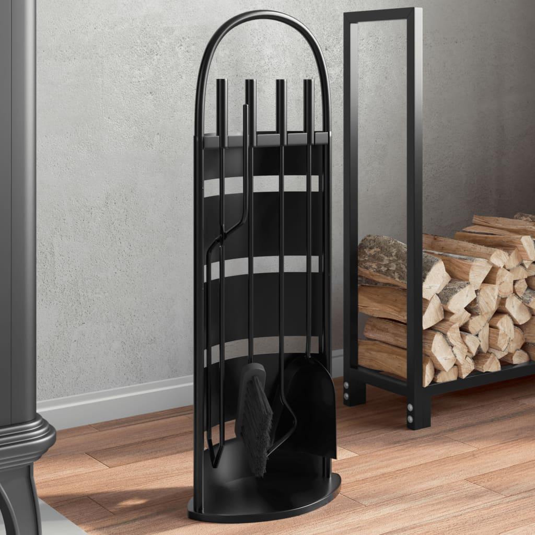 VIDAXL Set d'outils de cheminee 5 pcs 23x15x66 cm acier