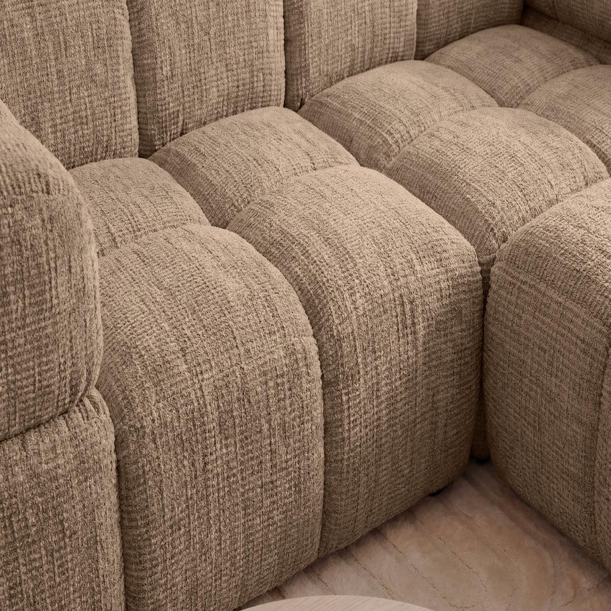 Voir la diapositive 5 : CASANOVA PARIS Gustave - canapé d'angle tissu chenille 4 places