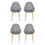 Voir la diapositive 1 : Paris Prix Lot de 4 Chaises de Jardin  Lucena  83cm Gris