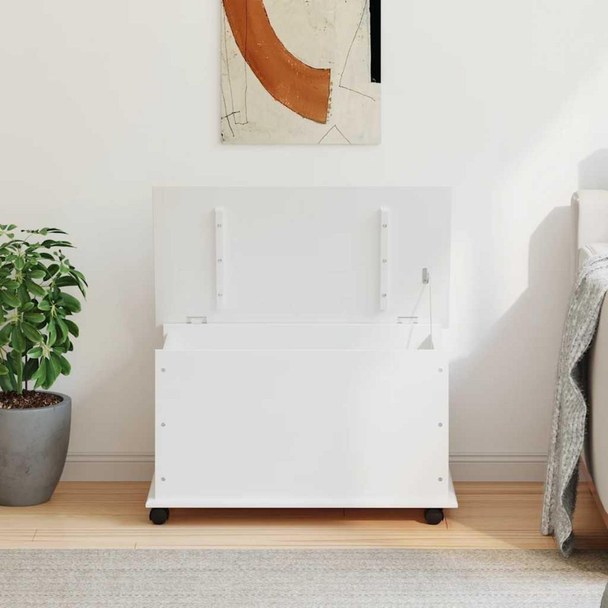 VIDAXL Coffre de rangement et roulettes ALTA blanc 73x39,5x43 cm